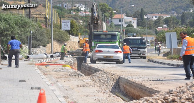 KAZILARDAN DOLAYI LEFKOŞA GELİŞİNDEN GİRNE’YE GİRİŞ KAPATILDI…